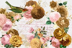 Vintage Blush and Gold Bouquets Clipart Product Image 3