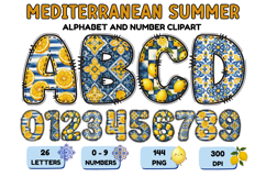 Mediterranean Lemon Alphabet PNG Summer Letters 300 DPI Product Image 1