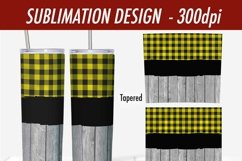Tumbler Sublimation 20 oz Wrap | Yellow Check Barn Wood PNG Product Image 3
