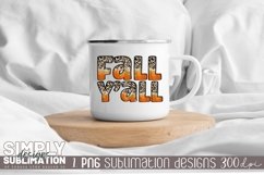 Fall Y’all Leopard Pumpkin Sublimation Png Product Image 3