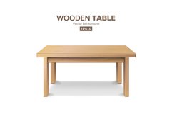 Empty Wooden Table Vector. Isolated Furniture Product Image 1