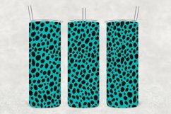 Turquoise Leopard Pattern Tumbler Sublimation Product Image 1
