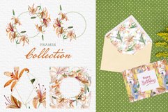 Orange lily Watercolor png Product Image 6