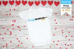 Valentine's Day Mockup White Bodysuit | JPG and PSD files Product Image 1