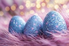 Easter Background Mockup, Glitter Easter Eggs Background Product Image 1