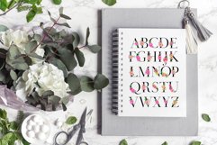 Floral Alphabet Clipart, pink peonies, Sublimation Design , Product Image 3