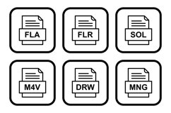 Set Of File Formats Icons Product Image 1
