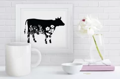 Floral Cow SVG, Flower Cow SVG Cut File, Floral Cow Clipart. Product Image 4