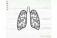 Floral lungs svg, human lung svg, respiratory svg, doctor Product Image 1