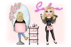 Hairdresser Hairstylist Character Bundle Clipart PNG Product Image 4