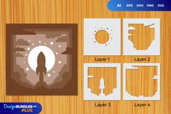 Rocket Layered Papercut 3D Product Image 1