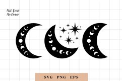 Moon phases svg, Celestial svg File, Moon svg cut file Product Image 1