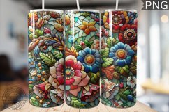 Embroidered Flowers Tumbler Wrap - High Quality 300 Dpi Product Image 1