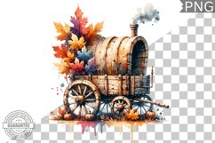 Fall Wagon Garden Sublimation - Fall Clipart PNG Design Product Image 1