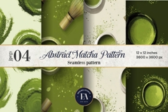 Matcha Green Tea Pattern, Matcha Aesthetic Digital Paper Product Image 1