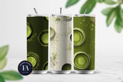 Matcha Green Tea Pattern, Matcha Aesthetic Digital Paper Product Image 2