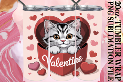 Tender love 20oz tumbler wrap, Valentines Cat Product Image 1