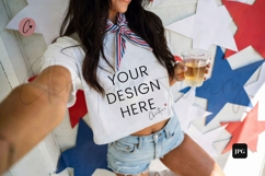 4th Of July White T-Shirt Mockup Product Image 1