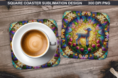 Lamb Coaster Sublimation, Easter Coaster PNG Design Product Image 1