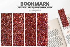 Red Glitter Chunky Bookmarks PNG, Bookmark Sublimation Product Image 1
