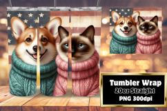 20oz Tumbler Sublimation PNG , Dog and cat Product Image 1