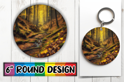 Blissful Car Coaster Round PNG, Autumn Product Image 1