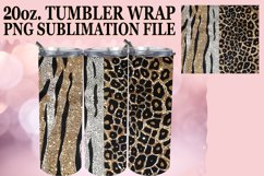 Shimmering Leopard &amp; Floral Fantasy Tumbler Wraps - 20oz Product Image 1