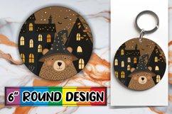 Halloween Boho Animal Round Design Fall PNG Keychain Product Image 1