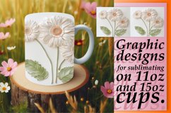 3D Floral Harmony: Mug Sublimation Product Image 1