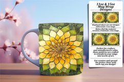 Sparkly Mosaic Floral Mug Wrap Art 11oz 15oz Product Image 1