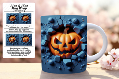 Dazzling 15oz Mug Wrap Png Artwork , 3D Pumpkin Product Image 1