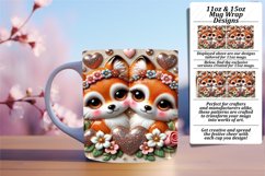 Elegant 15oz Mug Wrap Png Artwork , Sweet Animals Product Image 1