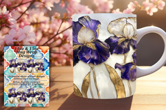 Warm 11oz Mug Wrap Png Artwork , 3D Flower Product Image 1