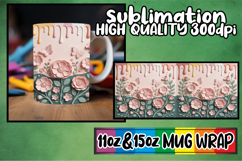 Sweet escapes 11oz 15oz sublimation wrap, 3D Flowers Product Image 1