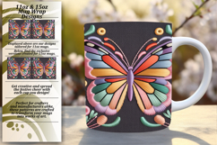 Elegant 15oz Mug Wrap Png Artwork , Butterfly Product Image 1