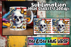 Joyful vibes 11oz 15oz sublimation wrap, Skull USA Product Image 1