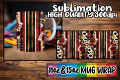 Fashionable 3D Leopard and Flower Mug Wrap Patterns Product Image 1
