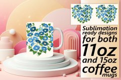 Heart of Flowers Mug Wrap Design for Sublimation Product Image 1