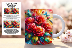 Trendy 11oz Mug Wrap Png Artwork , Flowers Product Image 1