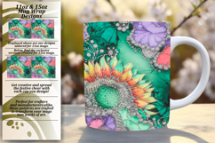 Beautiful 15oz Mug Wrap Png Design , Abstract Pattern Product Image 1