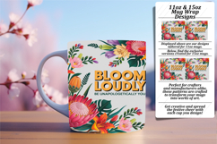 Stylish 15oz Mug Wrap Png Artwork , Flower Quote Product Image 1