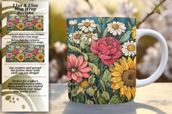 Retro Spring Blossom Mug Sublimation Art 15oz Product Image 1