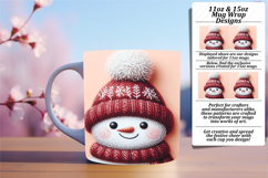 Chic 11oz Mug Wrap Png Artwork , Snowman Product Image 1