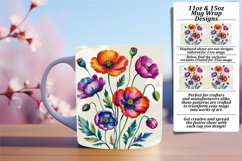 Gift 11oz Mug Wrap Png Design , Flowers Product Image 1