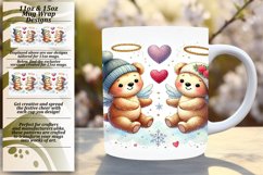 Glamorous 15oz Mug Wrap Png Template , Valentine Bear Product Image 1