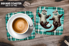 Cute Animals Square Coaster PNG Bundle, Digital Coaster Set Product Image 13