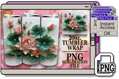Colorful Fresh Blooming Floral Petal 3D 20oz Tumbler Wrap Product Image 1