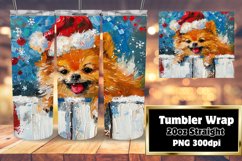 Peeking Dog Christmas Art Winter Holiday Tumbler Wrap 20oz Product Image 1