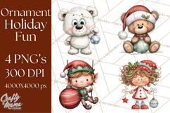 Christmas Characters on Ornaments PNG Clipart Product Image 1