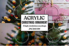 Acrylic Christmas Ornament Mockups | Clear Round Holiday Product Image 1